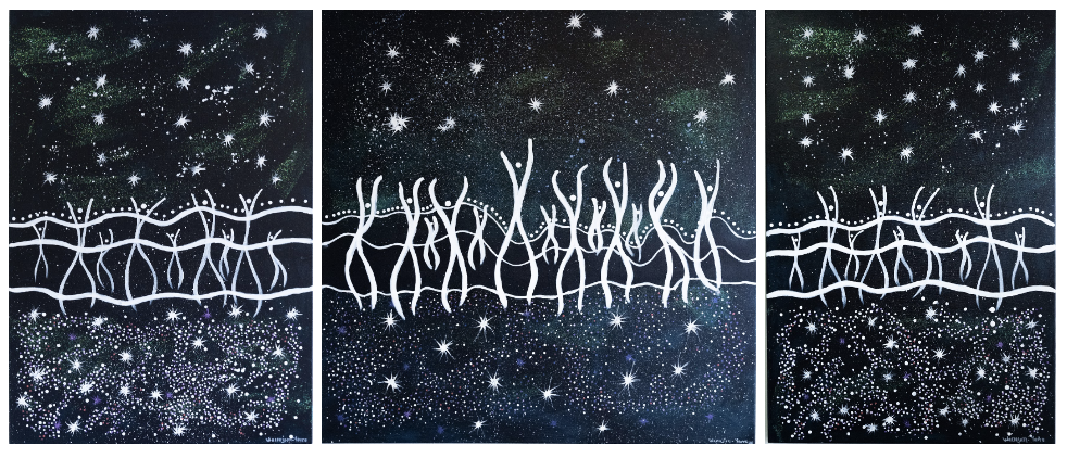 Elder's Dancing Spirits by Warrajirri-Yarra