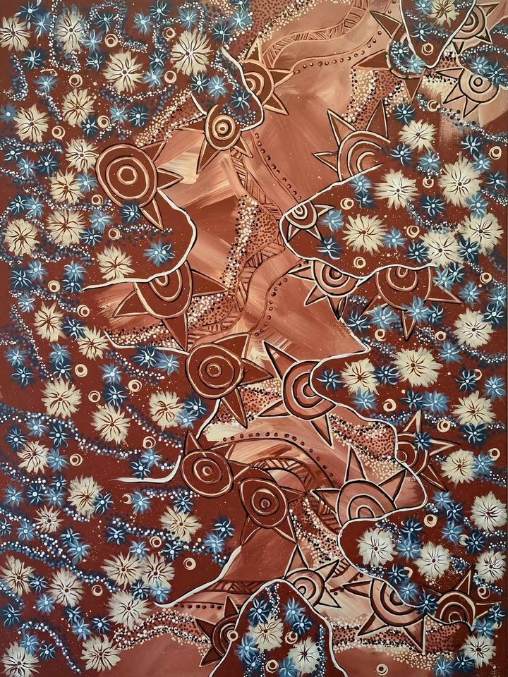 Blue Rust Between The Wildflowers by Warrajirri-Yarra